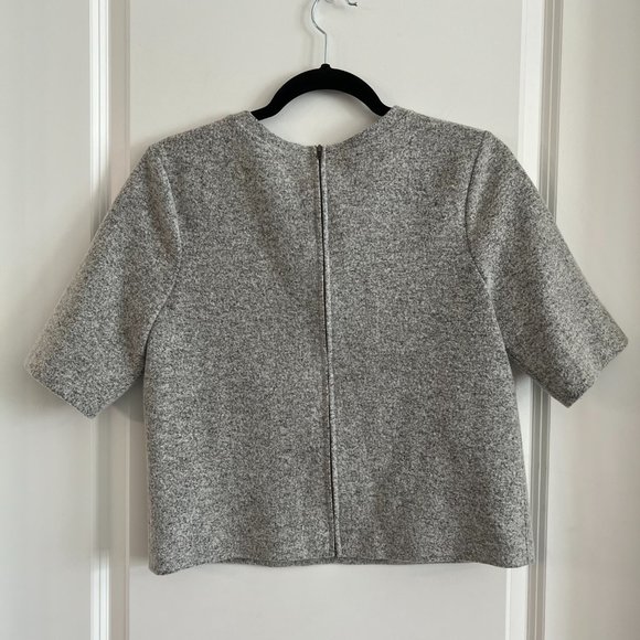 Theory Grey Short Sleeve Blouse Size Medium - Picture 4 of 4